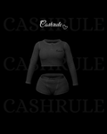 Cashrule Black Long Sleeve Short Set