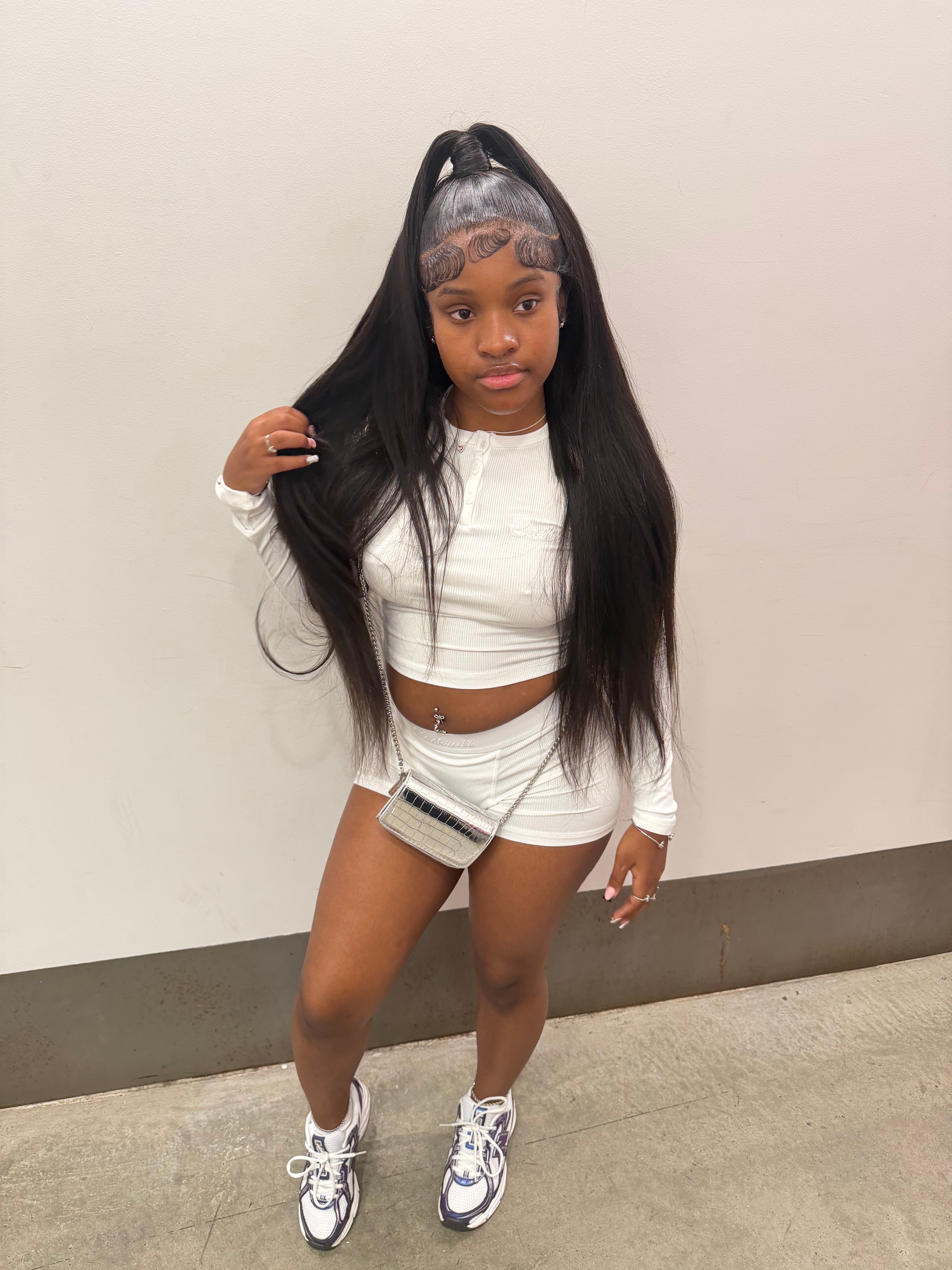 Cashrule White Long Sleeve Short Set