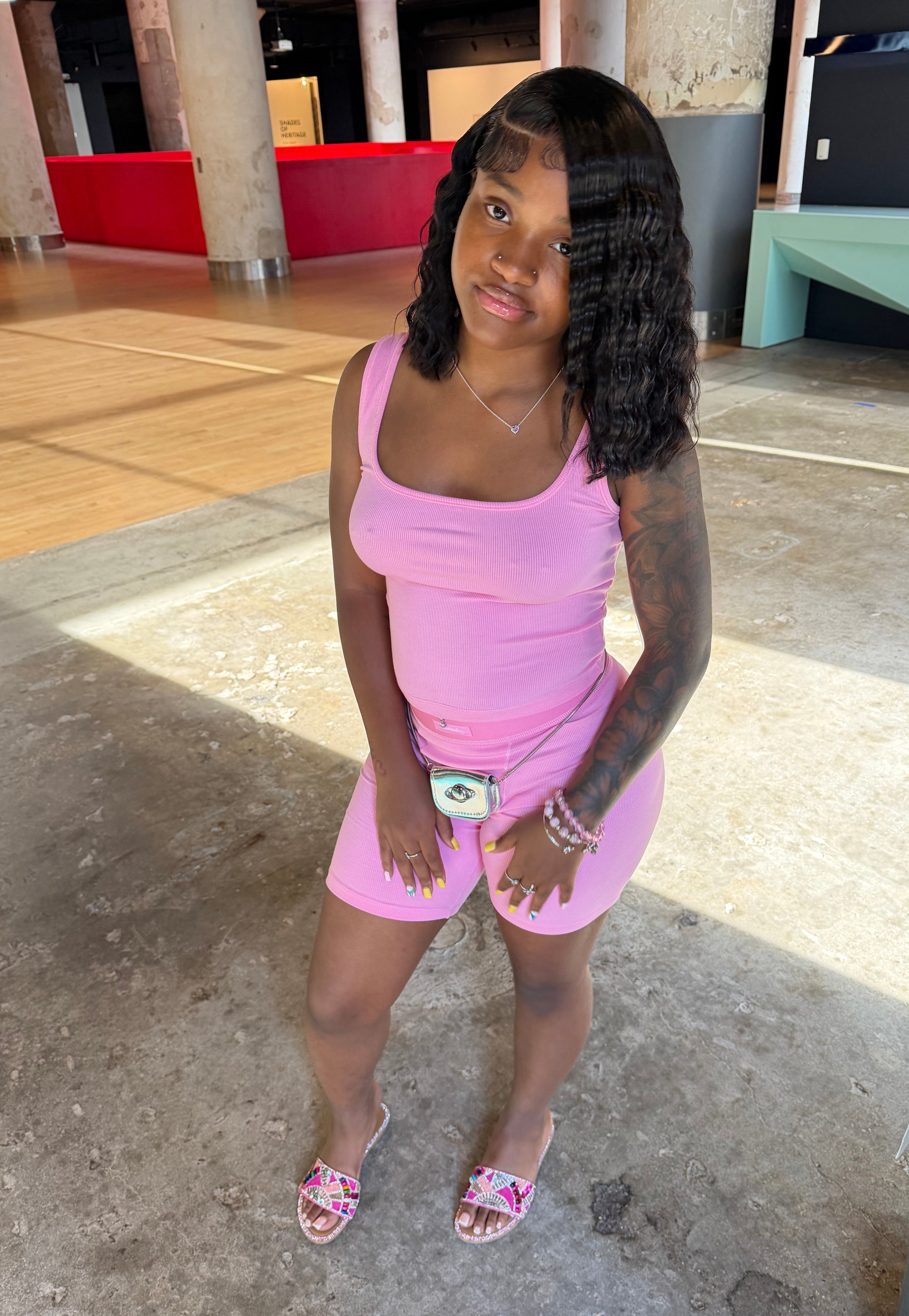 Cashrule Bubblegum Pink Short Tank Set