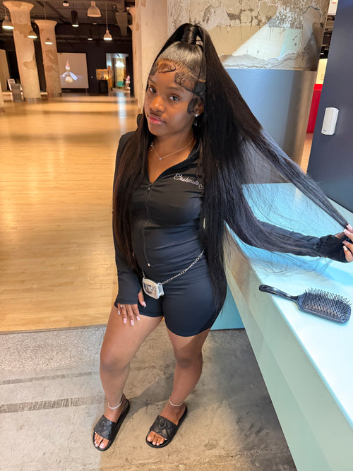 Cashrule Black Jacket Short Set