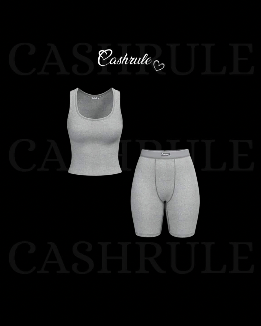 Cashrule Grey Short Tank Set