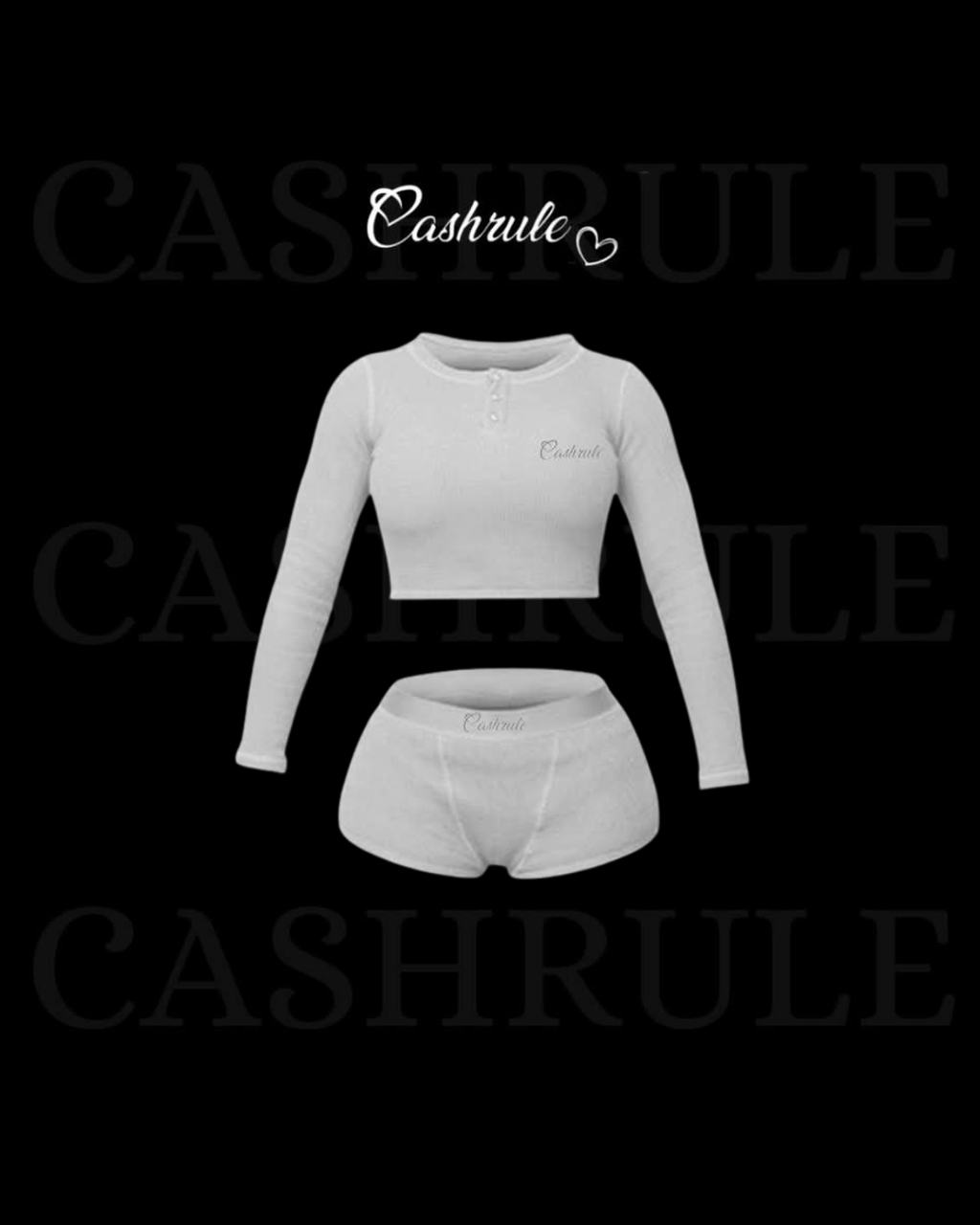 Cashrule Gray Long Sleeve Short Set