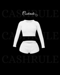 Cashrule White Long Sleeve Short Set